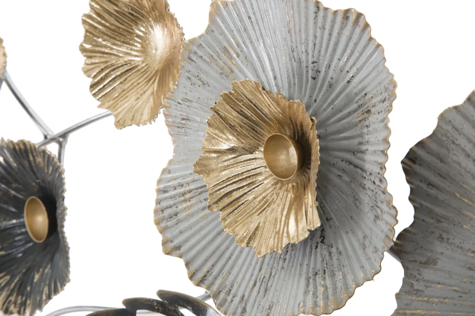 Metal Leaves & Flowers Wall Decor