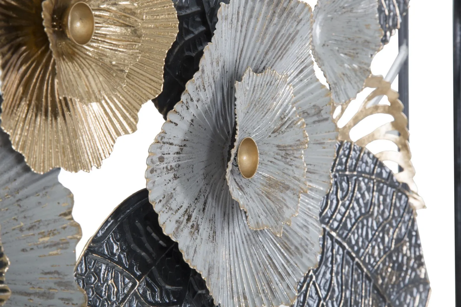 Metal Leaves & Flowers Wall Decor