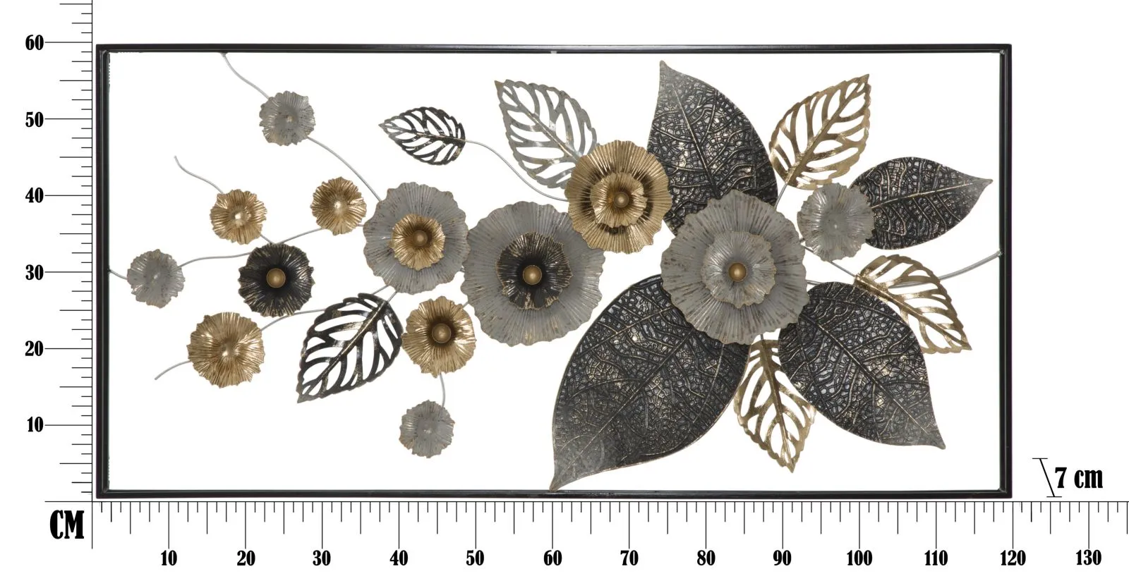 Metal Leaves & Flowers Wall Decor
