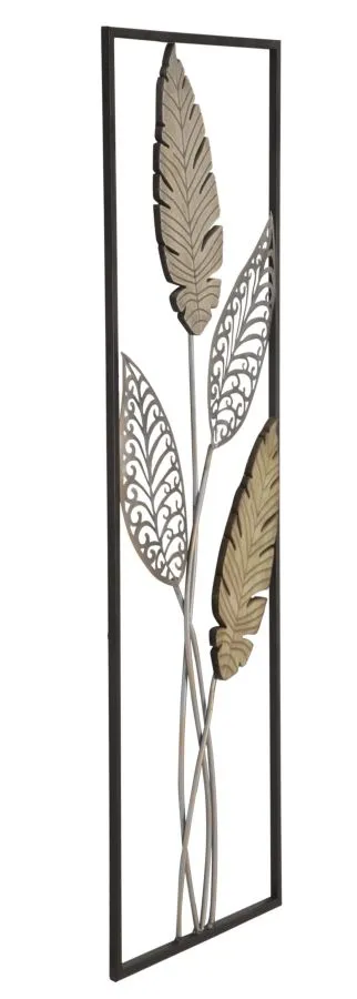 Metallic & Wooden Palm Leaf Wall Decor