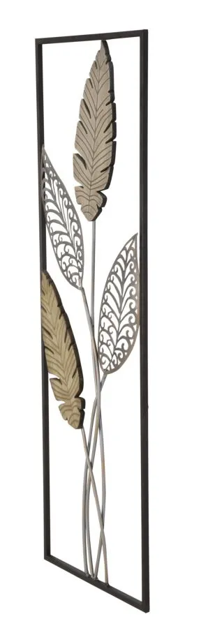 Metallic & Wooden Palm Leaf Wall Decor