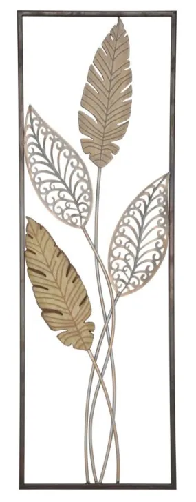 Metallic & Wooden Palm Leaf Wall Decor