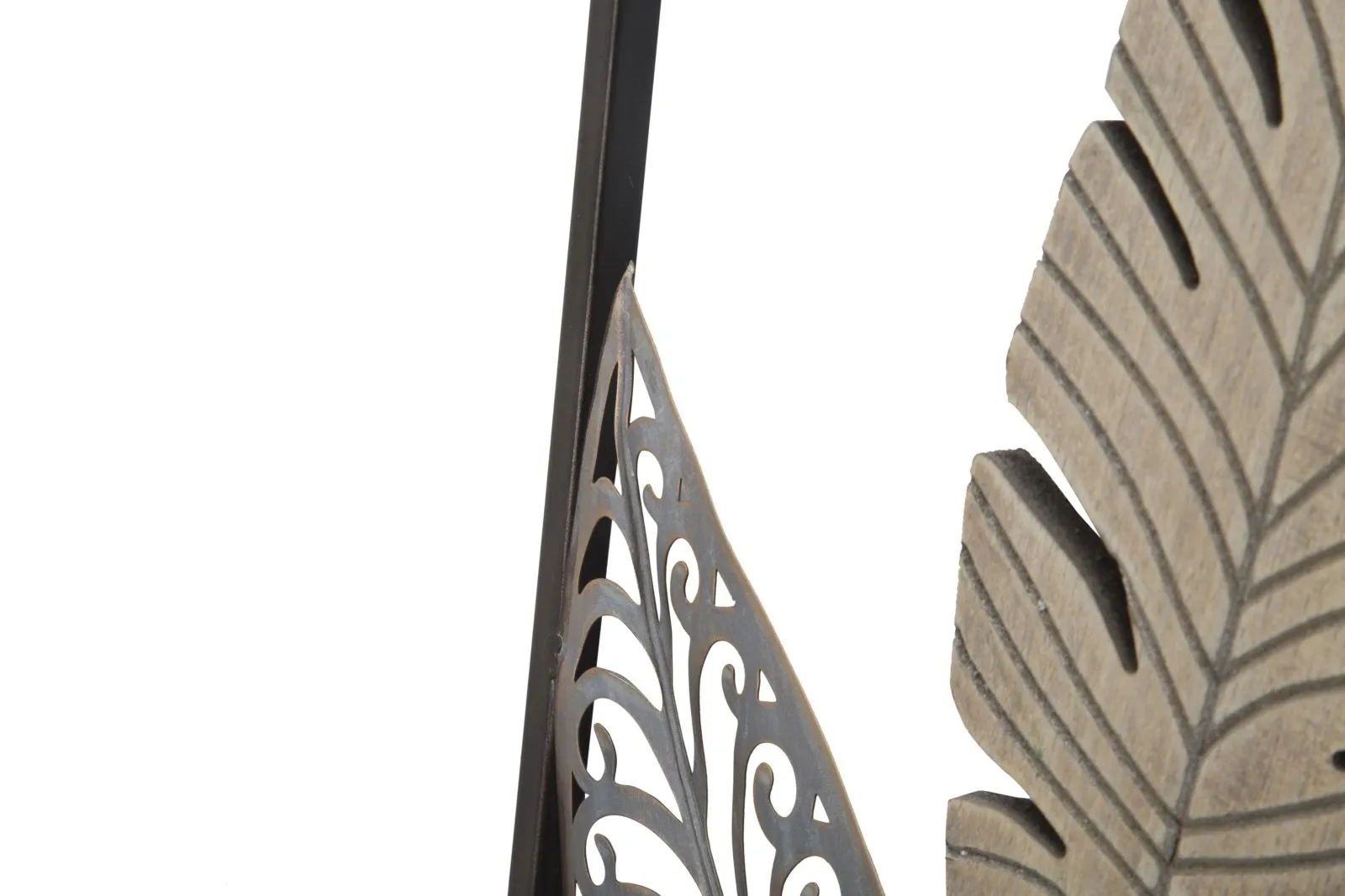 Metallic & Wooden Palm Leaf Wall Decor