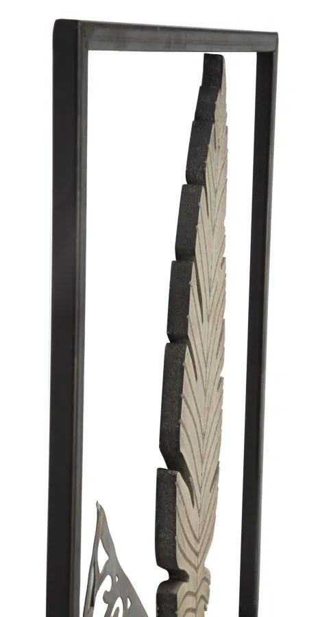 Metallic & Wooden Palm Leaf Wall Decor