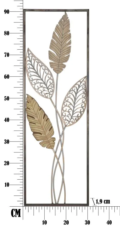 Metallic & Wooden Palm Leaf Wall Decor