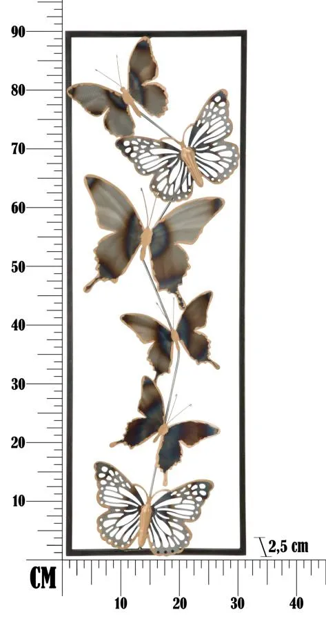 Metallic Butterfly Wall Decor in Frame