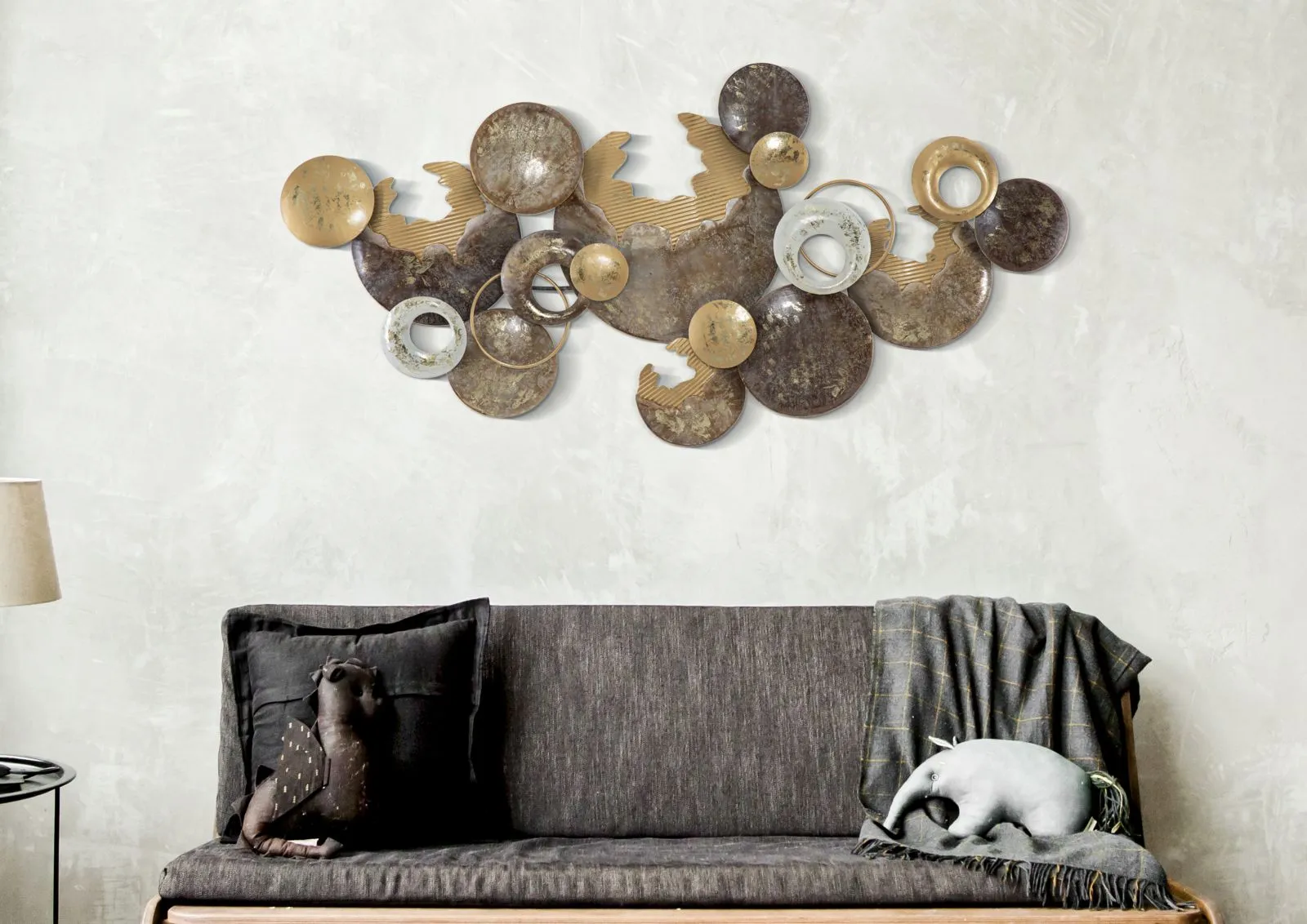 Metallic Circles Geometric Wall Decor