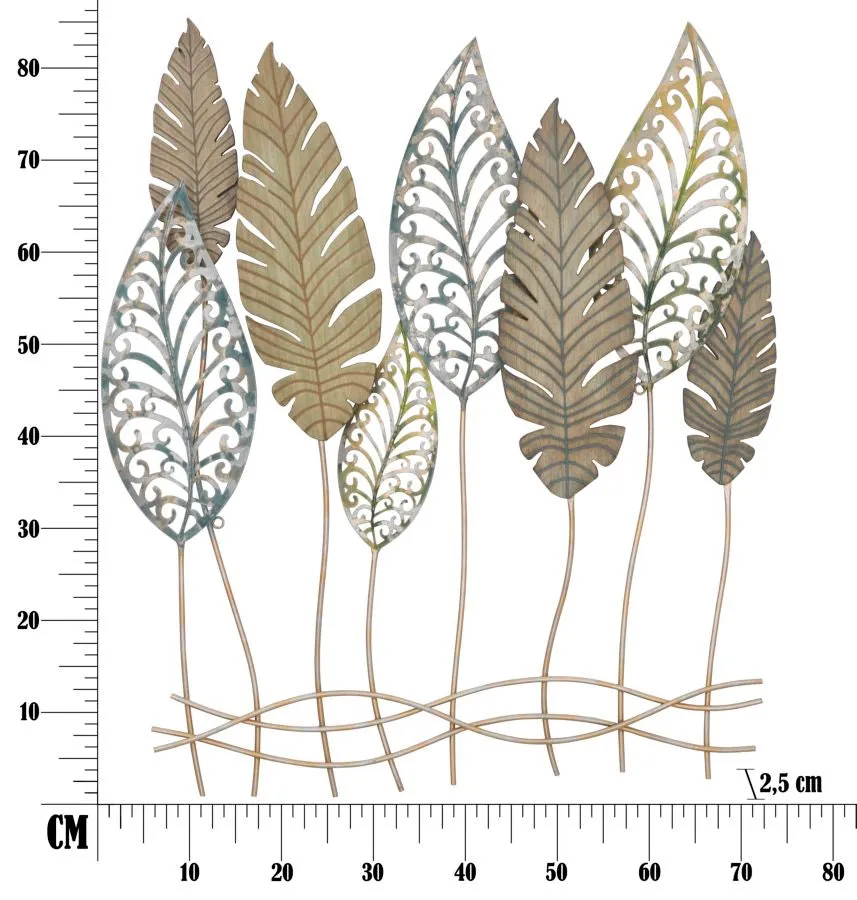 Metallic Leaf Sculpture Wall Decor