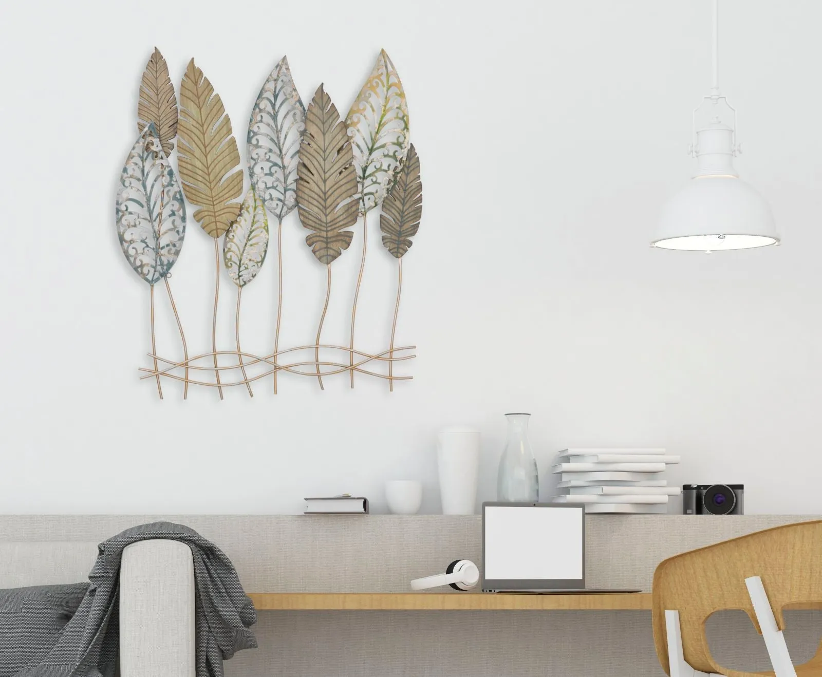 Metallic Leaf Sculpture Wall Decor