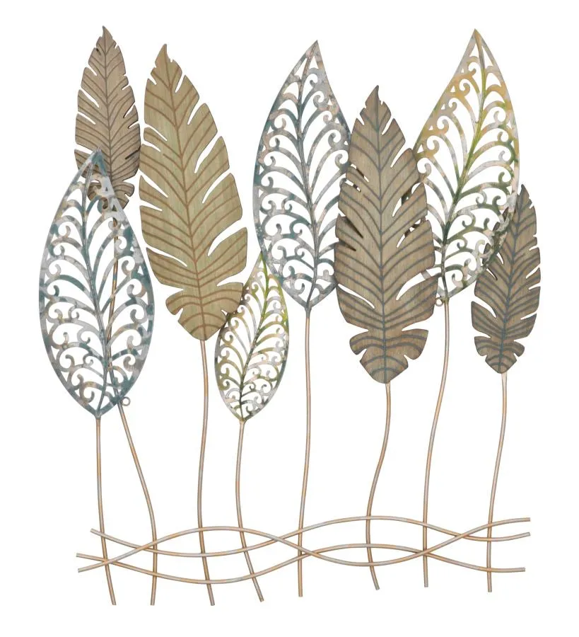 Metallic Leaf Sculpture Wall Decor