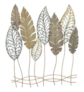 Metallic Leaf Sculpture Wall Decor