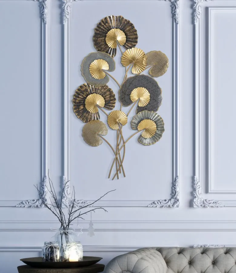 Metallic Lily Pad Bouquet Wall Decor