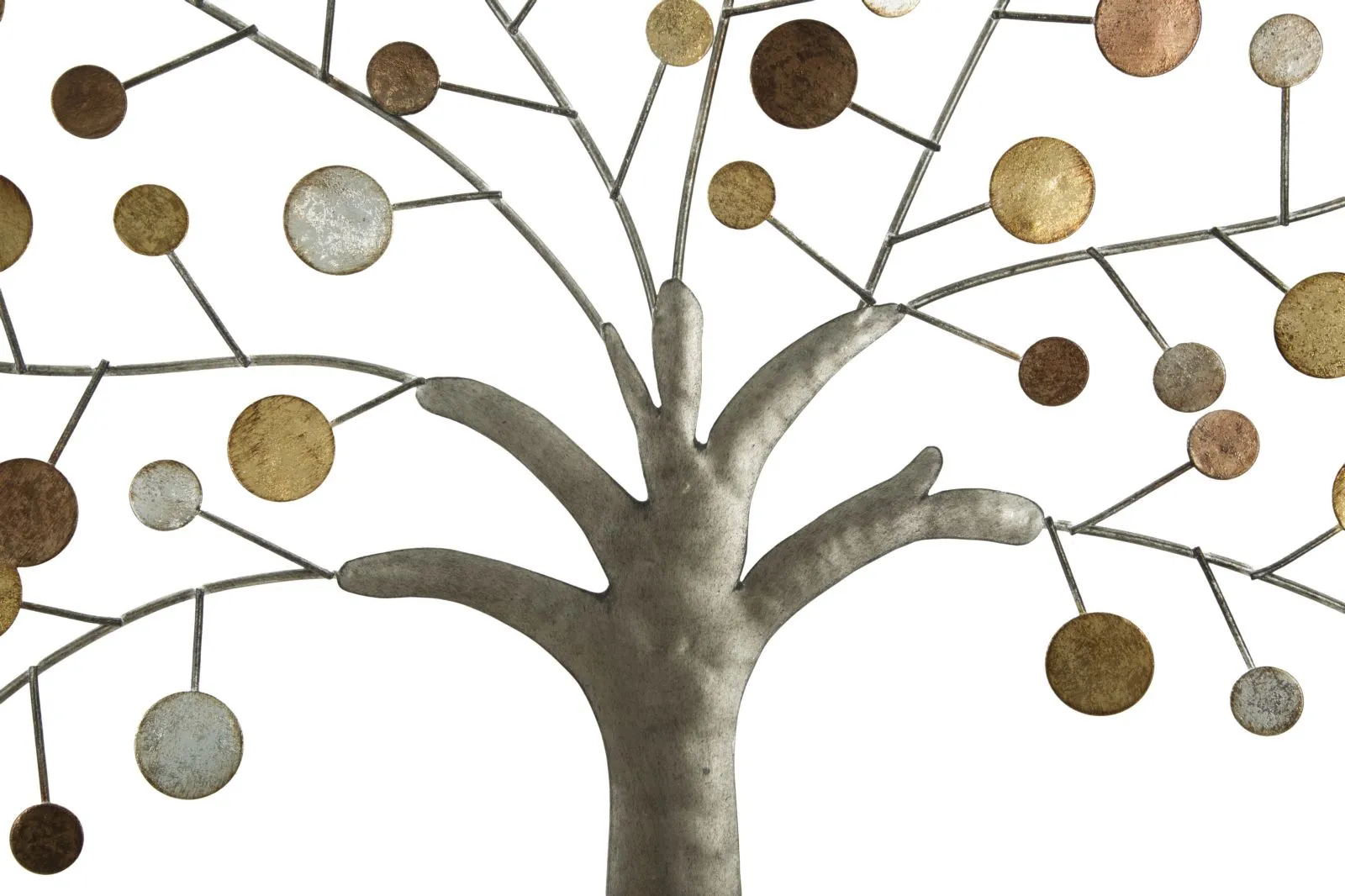 Metallic Tree Wall Decor (in Round Wooden Frame)