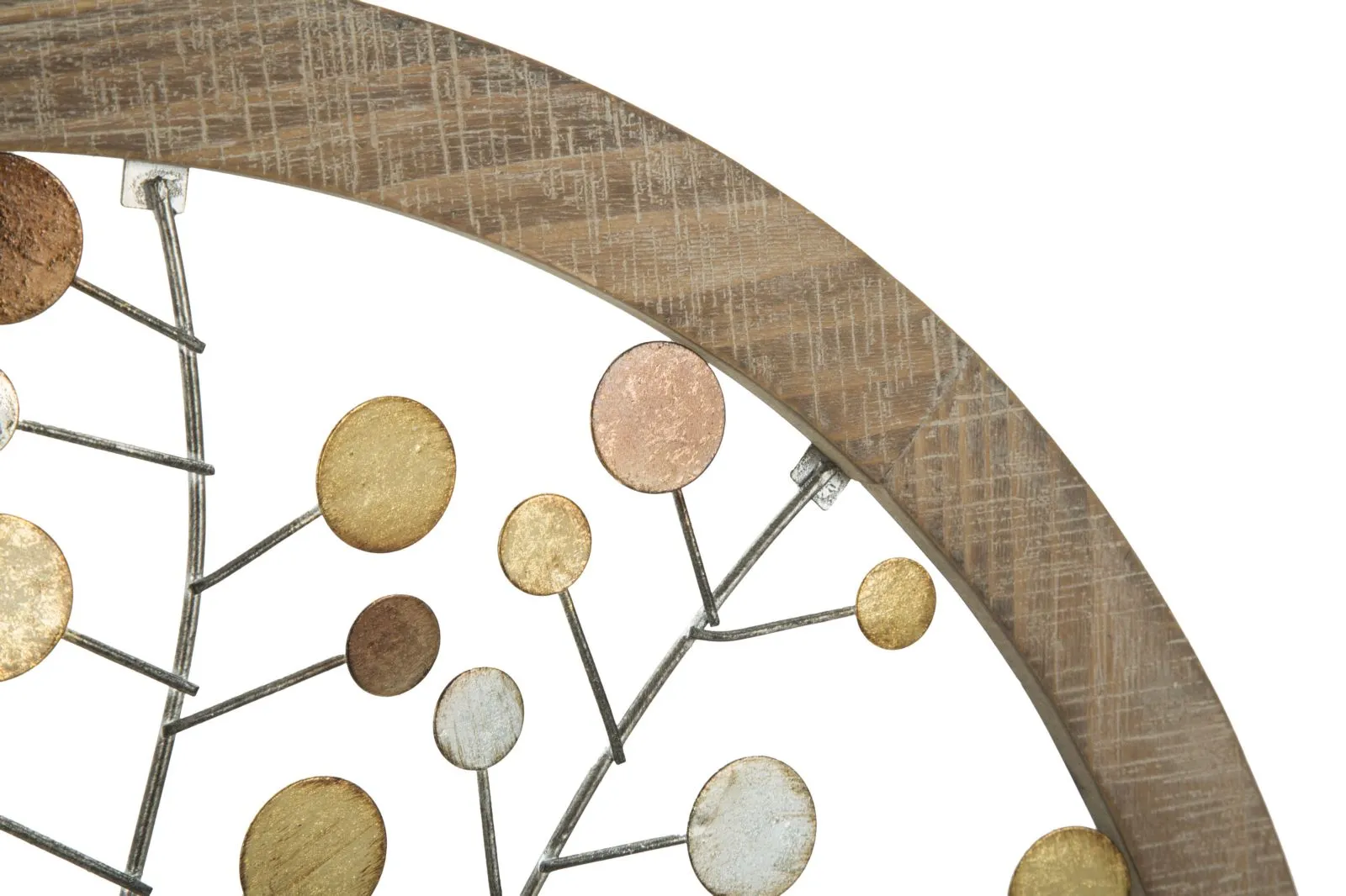 Metallic Tree Wall Decor (in Round Wooden Frame)