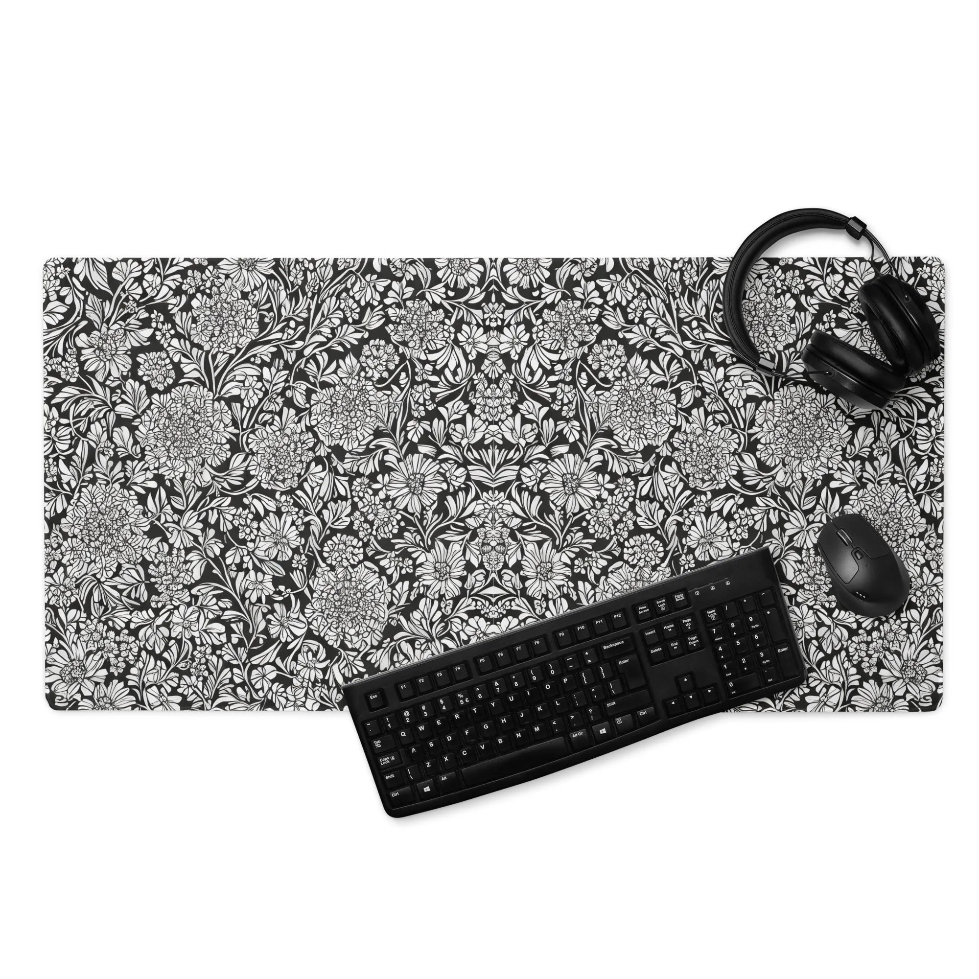 Monochrome Floral : Gaming mouse pad