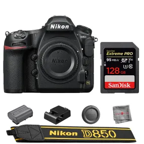 Nikon D850 DSLR Camera Body   SanDisk 128GB Extreme Pro Memory Card