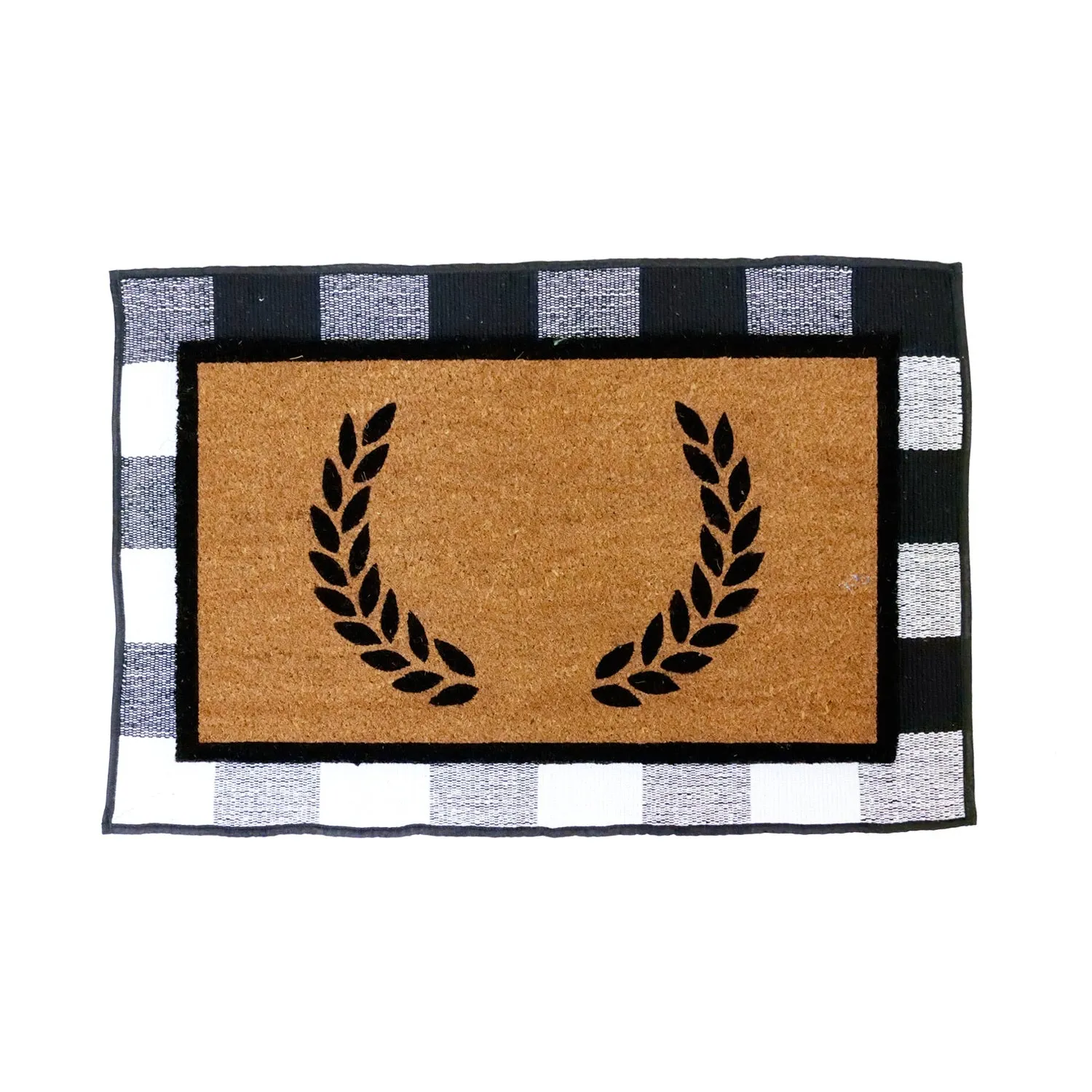 OnlyMat COMBO : Floral Personalized Doormat (Design 2) with Cotton Underlay Rug