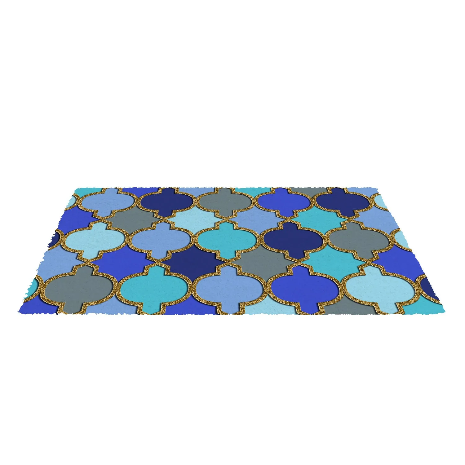 OnlyMat Stylish Golden Glitter printed Natural Coir Mult-colour Door Mat