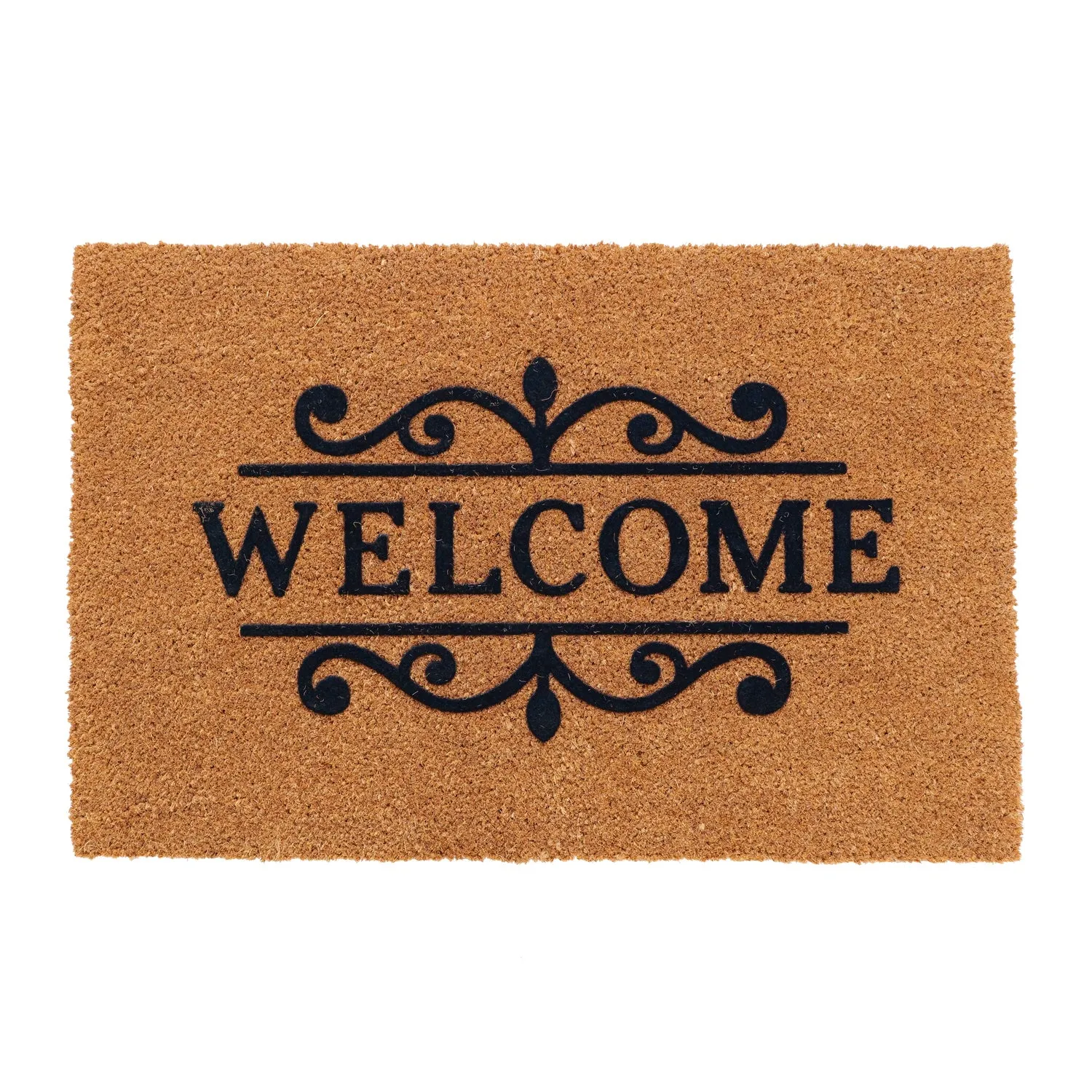 OnlyMat Welcome Flocked on 23mm Thick Coir Entrance Door mat 60cm x 90cm