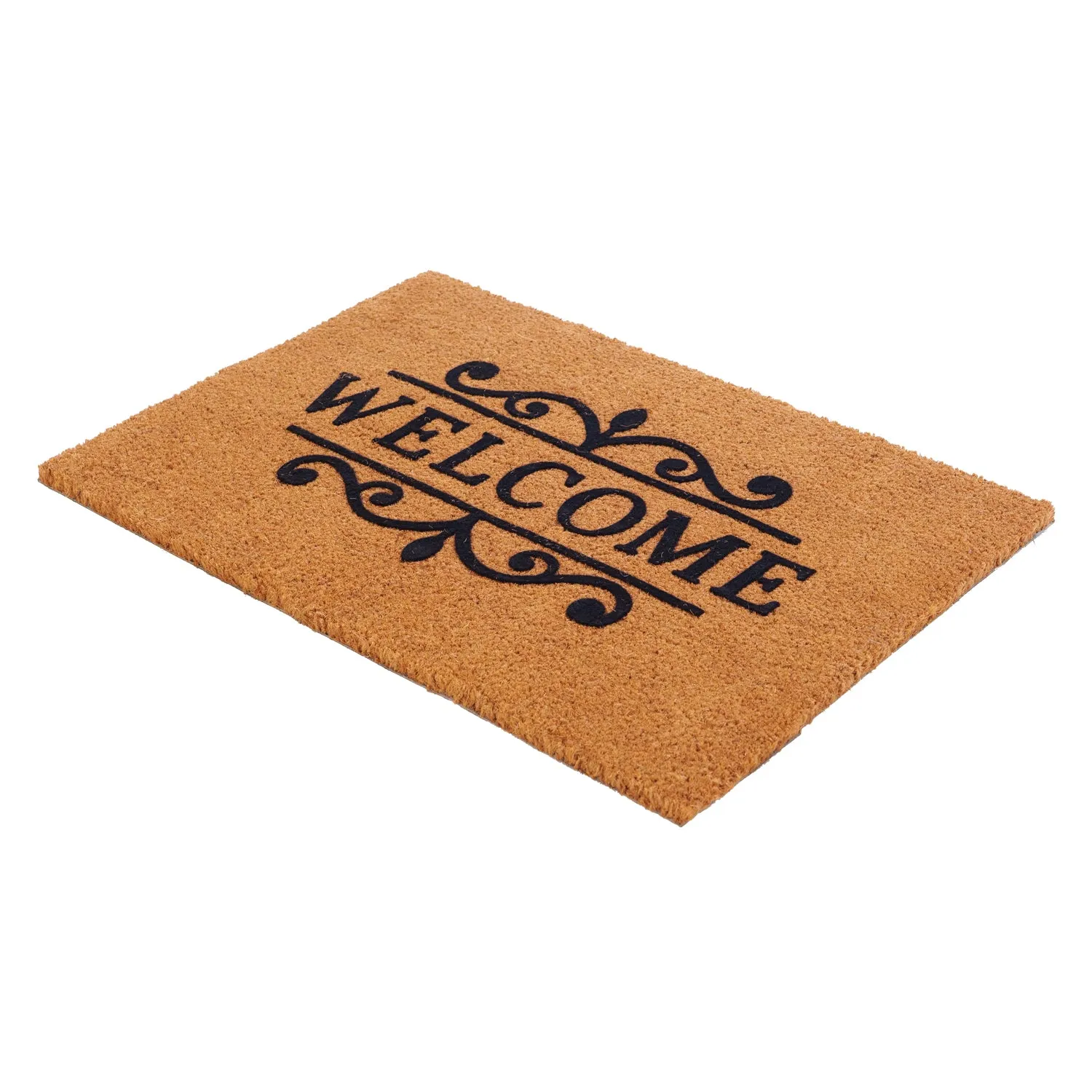 OnlyMat Welcome Flocked on 23mm Thick Coir Entrance Door mat 60cm x 90cm