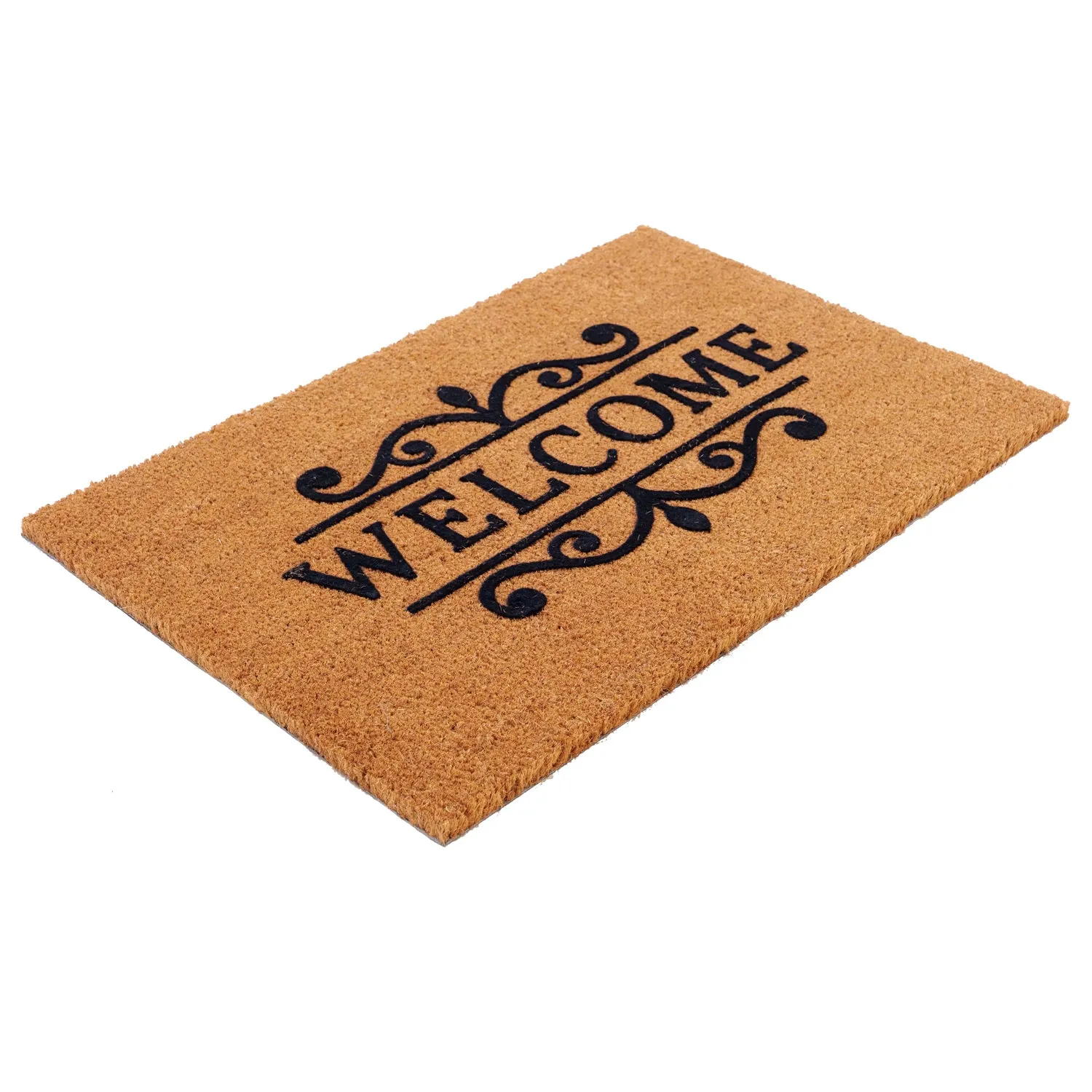 OnlyMat Welcome Flocked on 23mm Thick Coir Entrance Door mat 60cm x 90cm