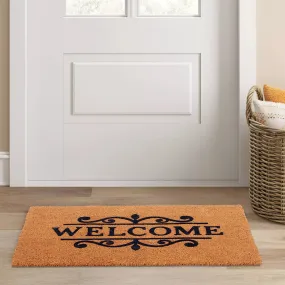 OnlyMat Welcome Flocked on 23mm Thick Coir Entrance Door mat 60cm x 90cm