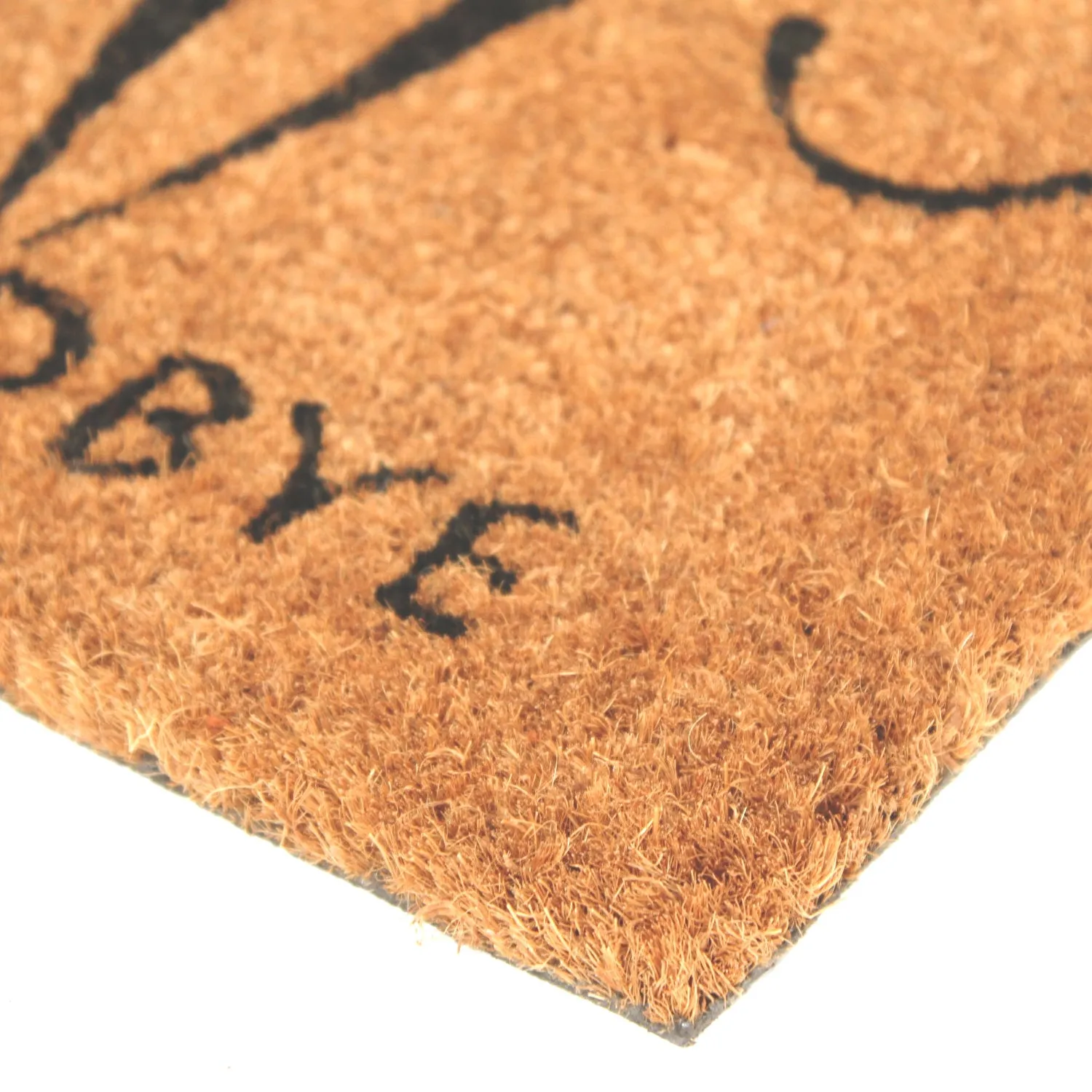 OnlyMat Welcome Goodbye and Cat Printed Natural Coir Entrance Door Mat
