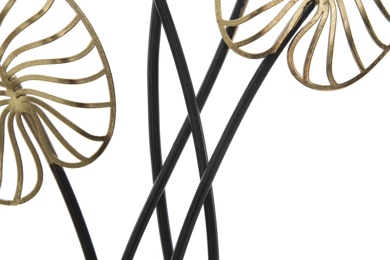 Palm Leaves Metal Wall Decor (Golden & Black)