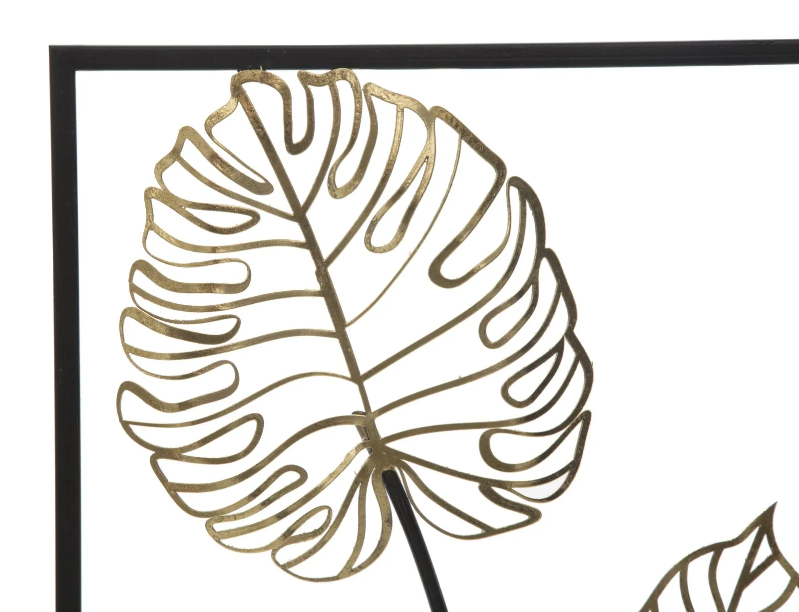 Palm Leaves Metal Wall Decor (Golden & Black)