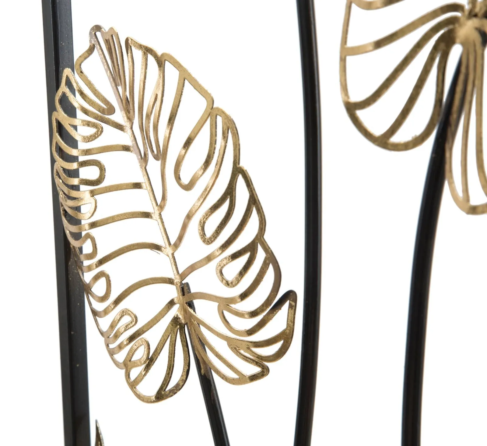 Palm Leaves Metal Wall Decor (Golden & Black)
