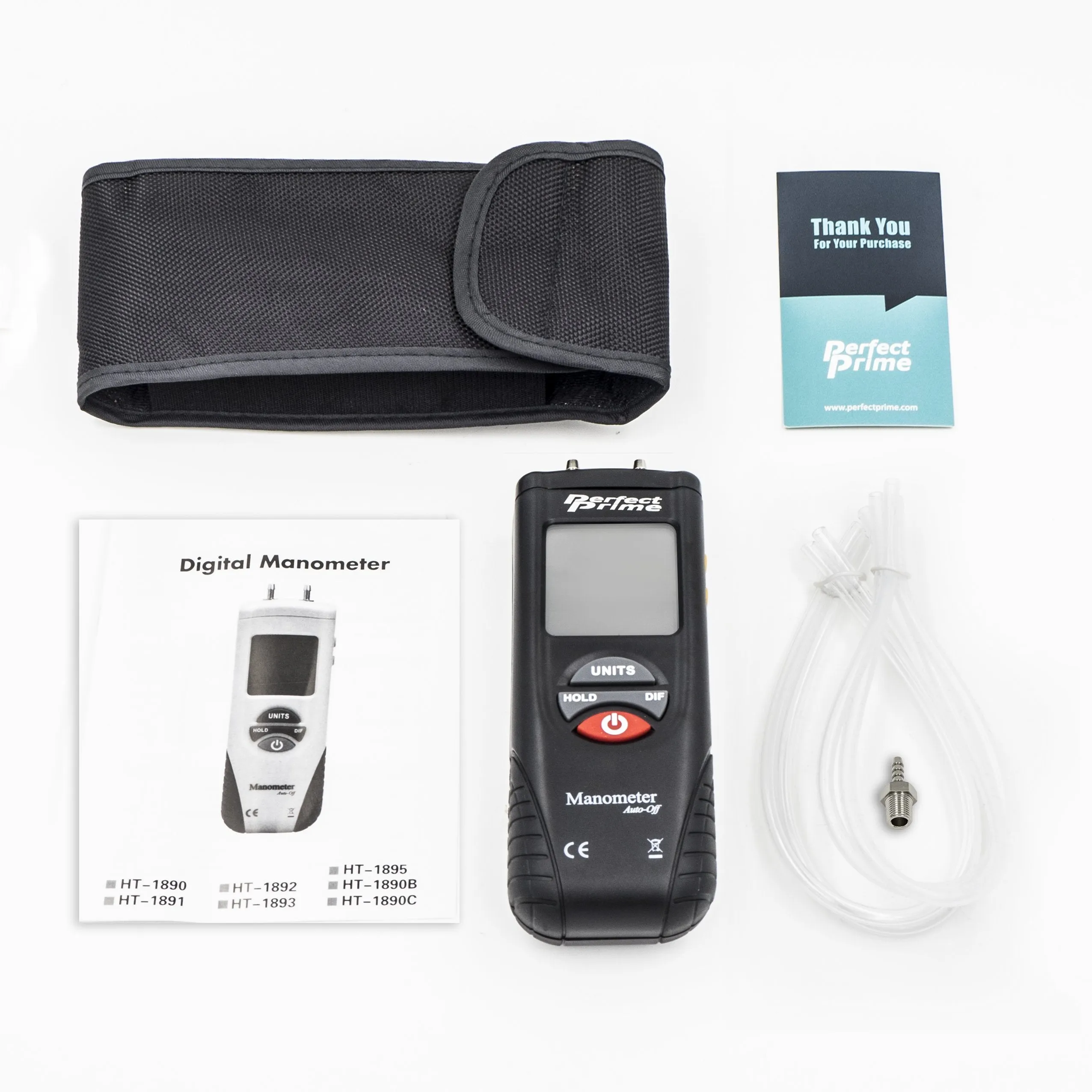 PerfectPrime AR1890P2 Air Pressure Manometer with 2 x Tube