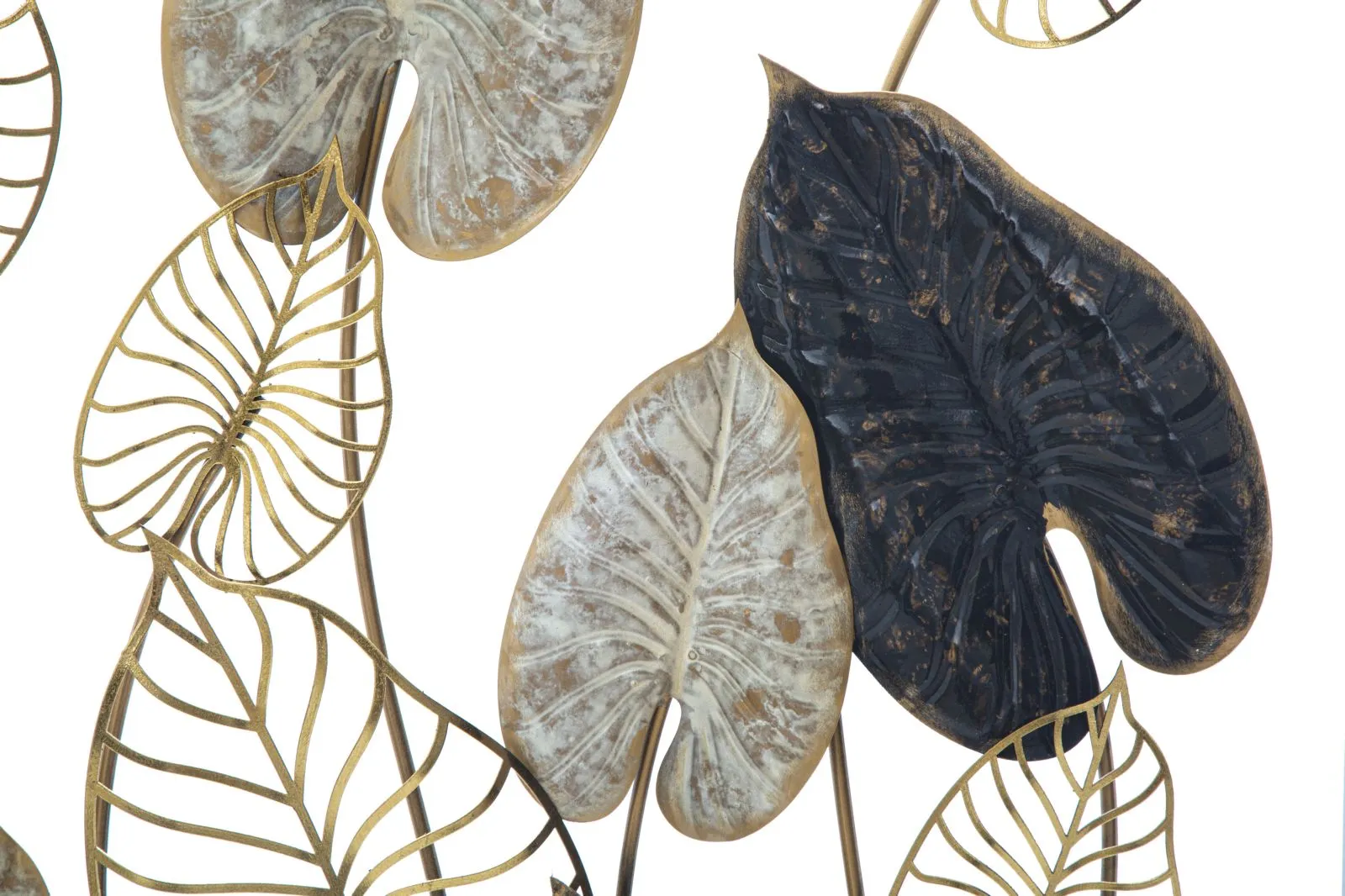 Plant Leaf Metallic Modern Wall Decoration ( with Square Frame)