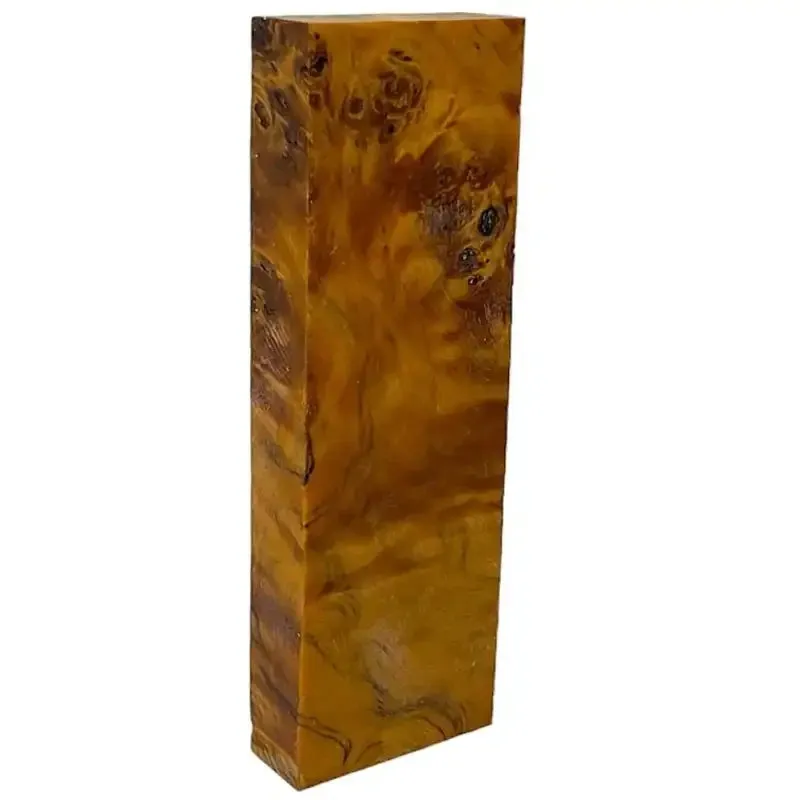 Poplar Burl- ORANGE- Stabilized & Dyed Wood by Raffir