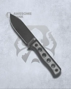 QSP CANARY FIXED BLADE BLACK MICARTA CR8MO2VSI (4.25" BLACK STONEWASH)