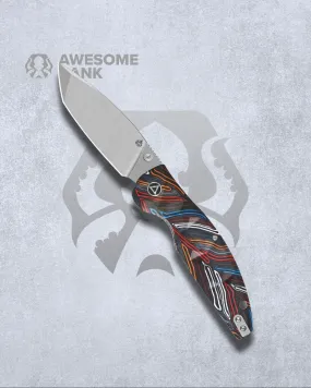 QSP TURTLE PUNK COLORFUL G10 14C28N (3.5" STONEWASH)