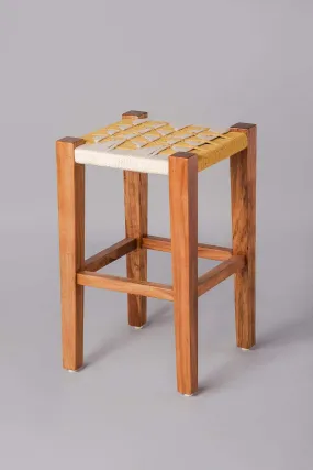 Retro Rush Acacia Wood And Rope Stool