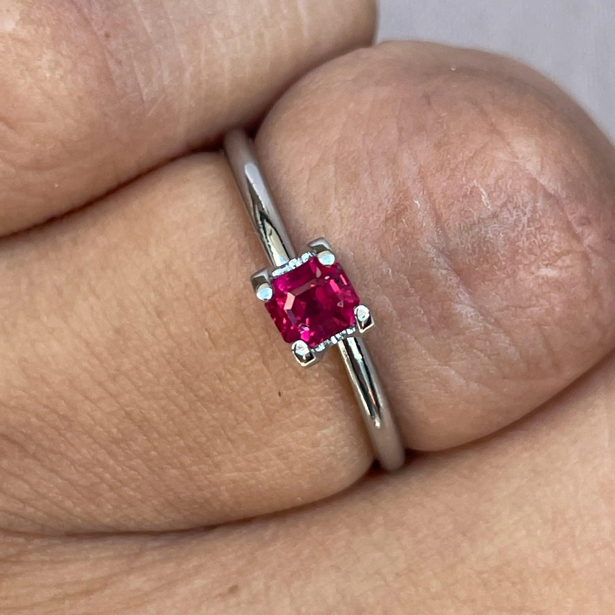 ruby stone ring in silver 0.44 Ct. Natural ruby gem stone for ring for ruby stone ring