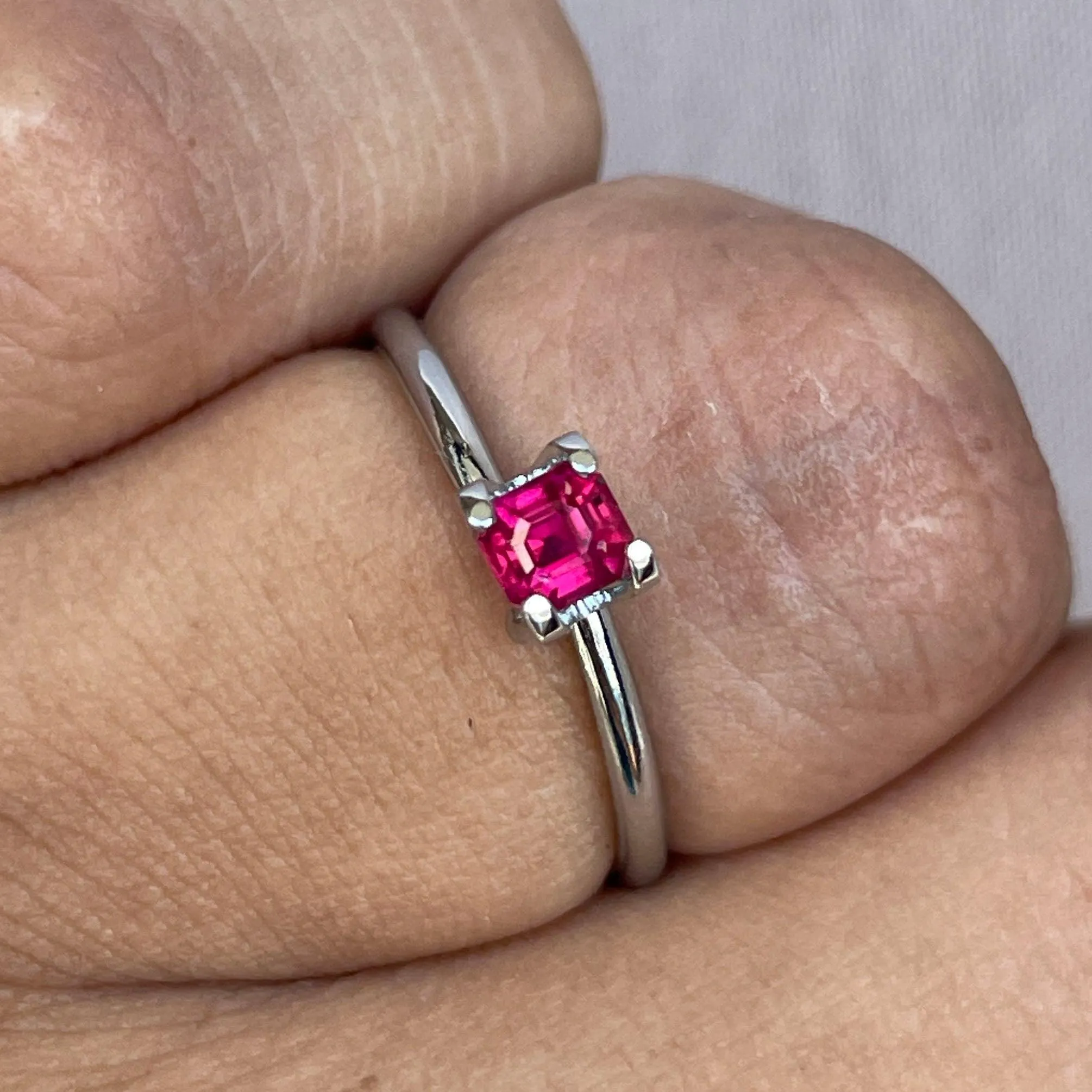 ruby stone ring in silver 0.44 Ct. Natural ruby gem stone for ring for ruby stone ring