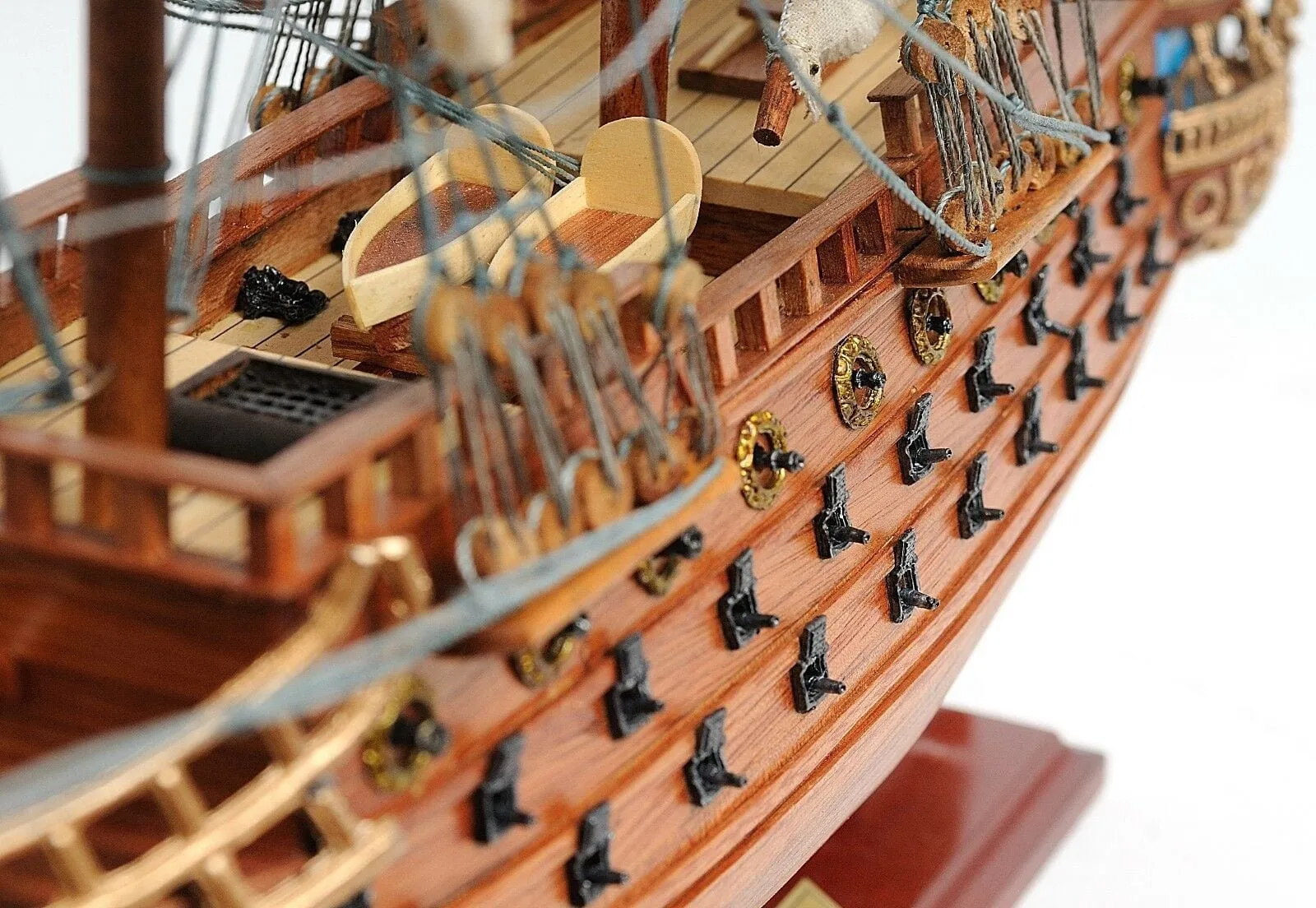 San Felipe Spanish Armada Galleon Tall Ship Small Wood Model Sailboat Assembled