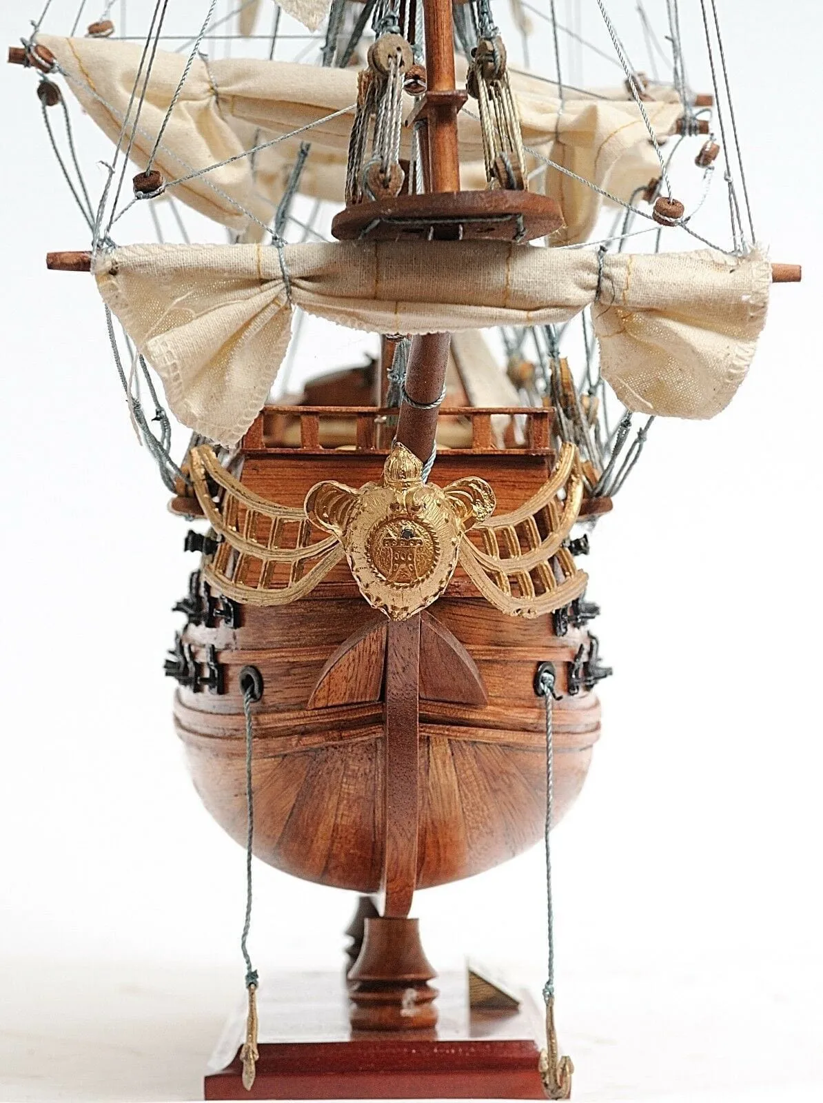 San Felipe Spanish Armada Galleon Tall Ship Small Wood Model Sailboat Assembled