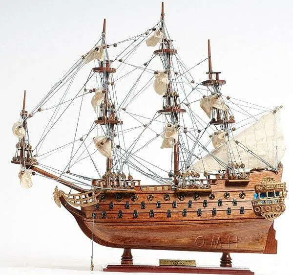 San Felipe Spanish Armada Galleon Tall Ship Small Wood Model Sailboat Assembled