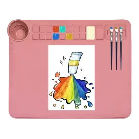 Silicone Craft Mat | 20" x 16" Silicone Mat With Cup Holder And Paint | Silicone Mat For Painting For Crafts