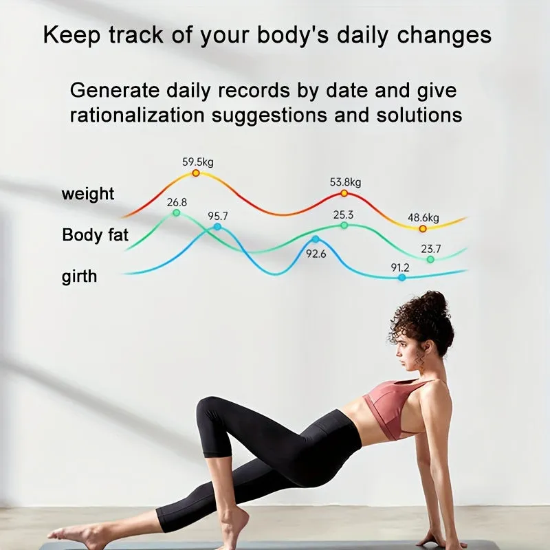 Smart Digital Body Fat Scale with Wireless, 8-Electrode Technology for Accurate Body Composition Analysis, Plastic Material, Requires 4 AAA Batteries (Not Included), Wireless Connectivity - Available on Amazon