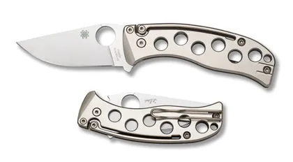 Spyderco PITS Folder Titanium - Plain Blade