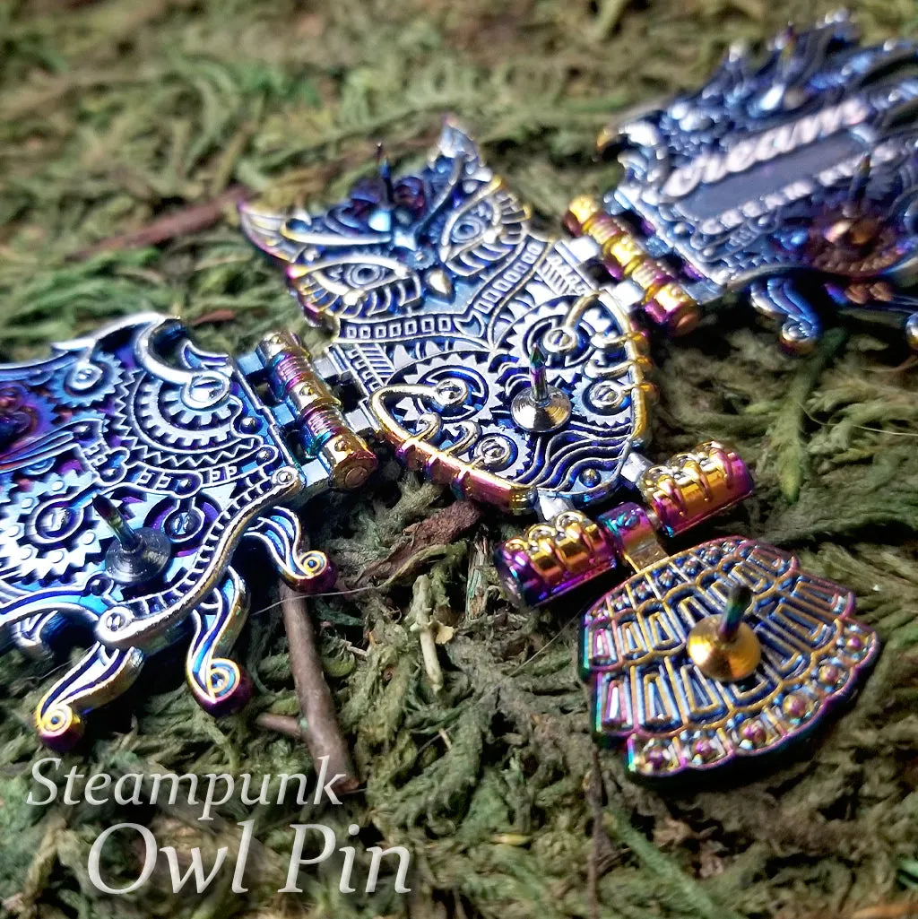 Steampunk Owl Pin