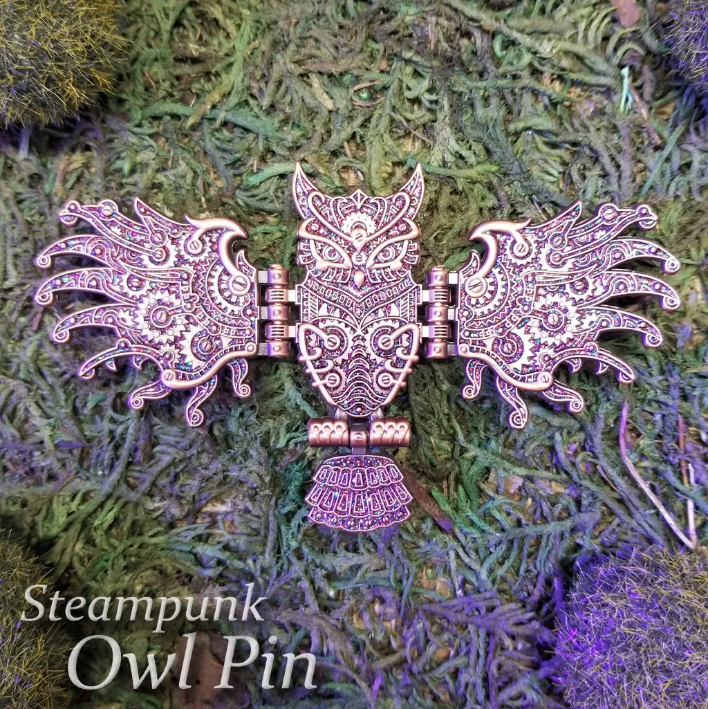 Steampunk Owl Pin