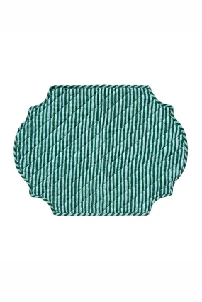 Striped Quilted Table Mats (Green; Set of 2)