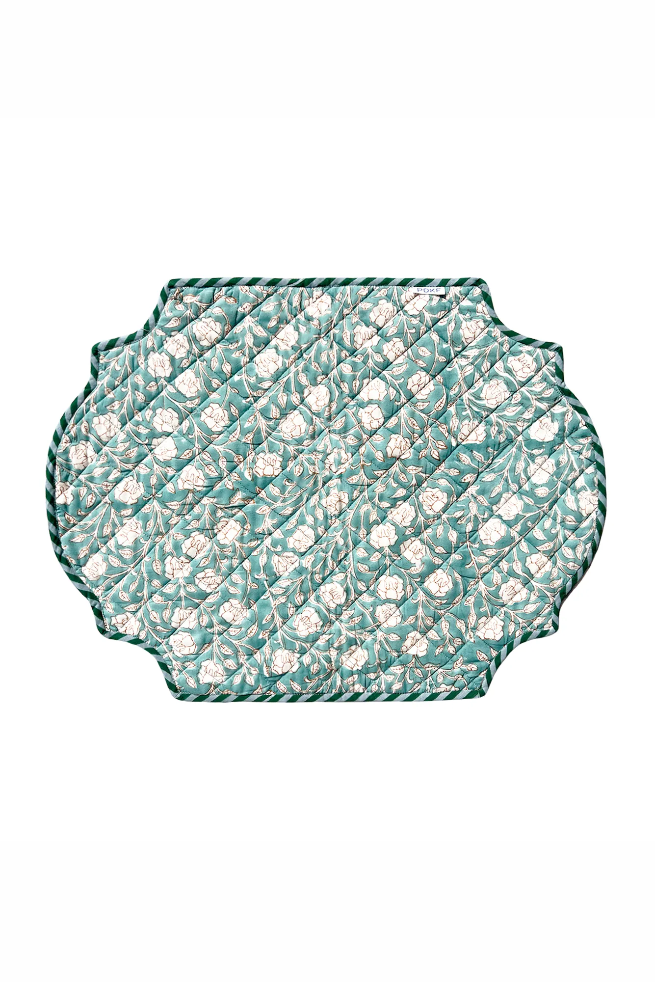 Striped Quilted Table Mats (Green; Set of 2)
