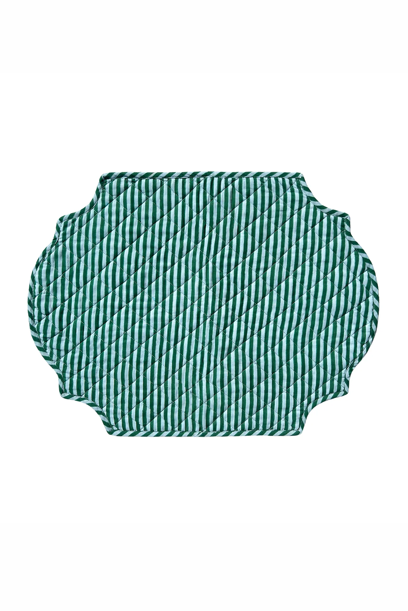 Striped Quilted Table Mats (Green; Set of 2)