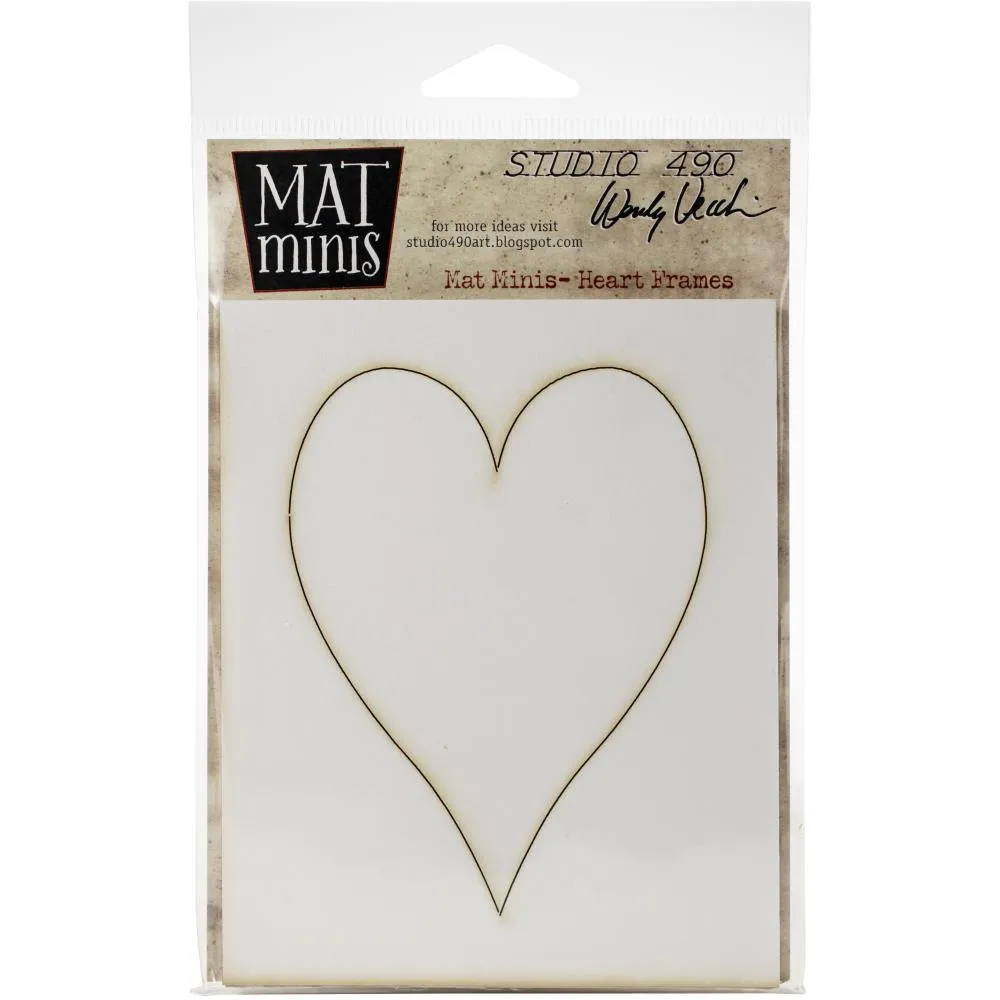 Studio 490 - Wendy Vecchi - Laser Cut Mat Minis - Heart Frames - 4.5x7.25 inch*